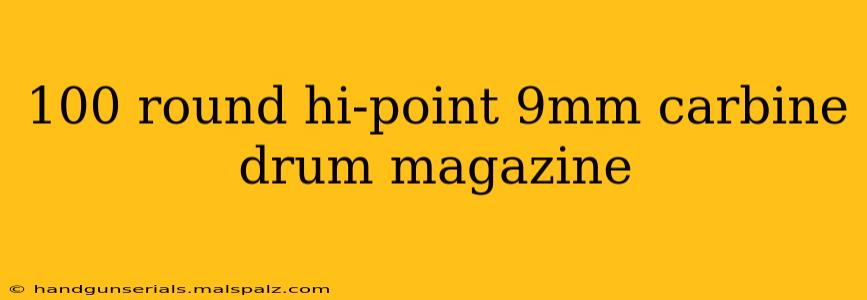 100 round hi-point 9mm carbine drum magazine