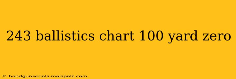 243 ballistics chart 100 yard zero