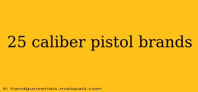 25 caliber pistol brands