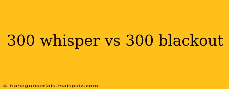 300 whisper vs 300 blackout