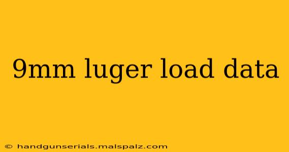 9mm luger load data