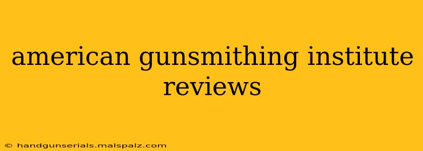 american gunsmithing institute reviews