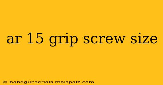 ar 15 grip screw size