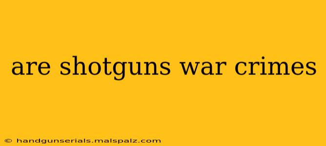 are shotguns war crimes