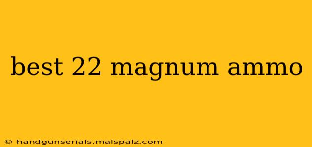 best 22 magnum ammo