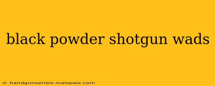 black powder shotgun wads