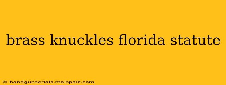 brass knuckles florida statute