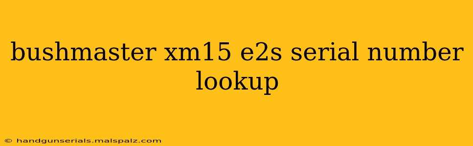 bushmaster xm15 e2s serial number lookup