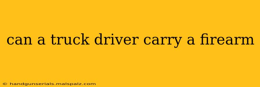 can a truck driver carry a firearm