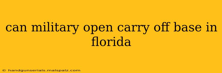 can military open carry off base in florida