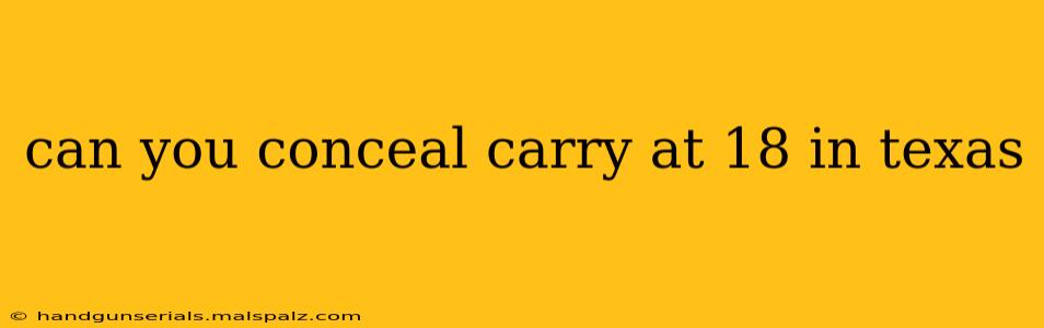 can you conceal carry at 18 in texas