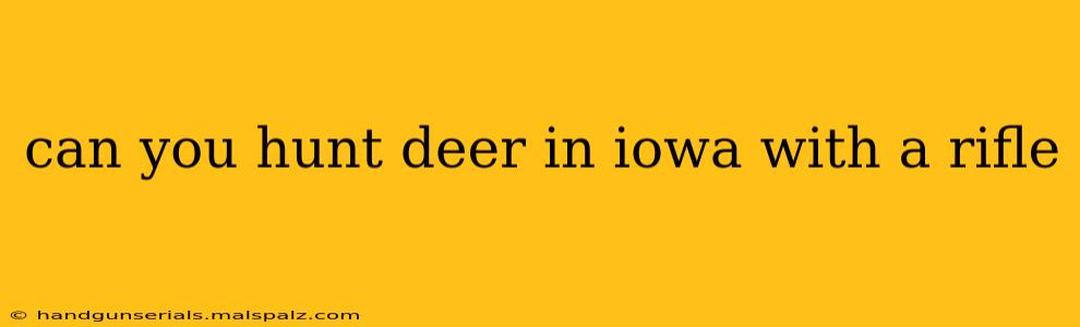 can you hunt deer in iowa with a rifle