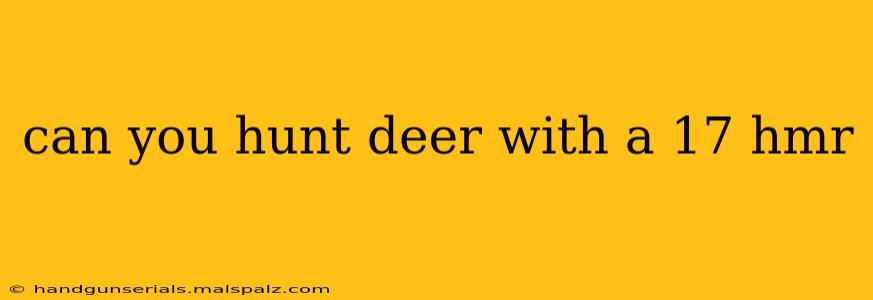 can you hunt deer with a 17 hmr