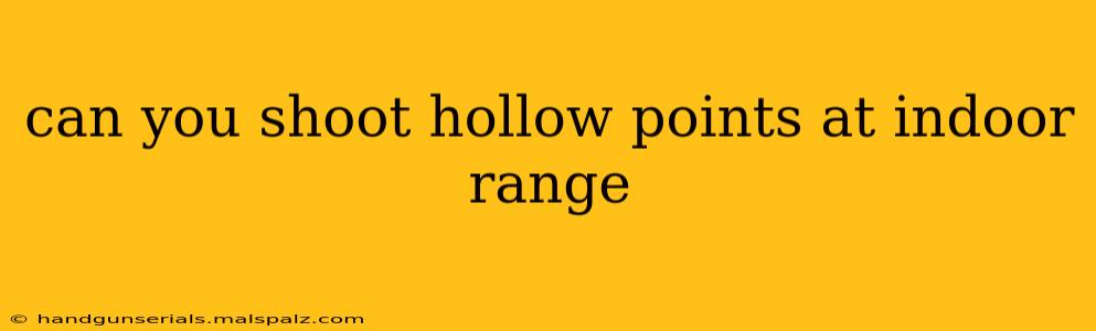 can you shoot hollow points at indoor range