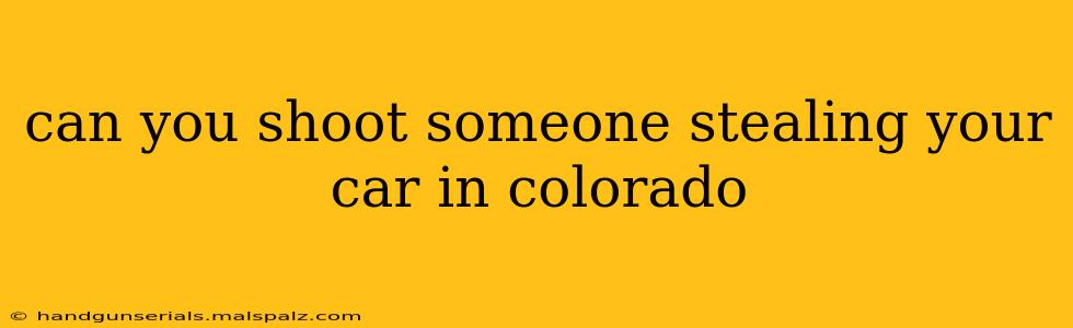 can you shoot someone stealing your car in colorado