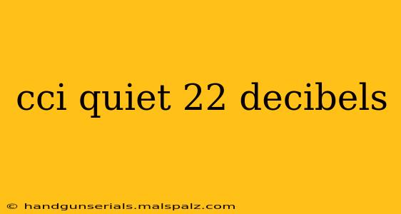 cci quiet 22 decibels