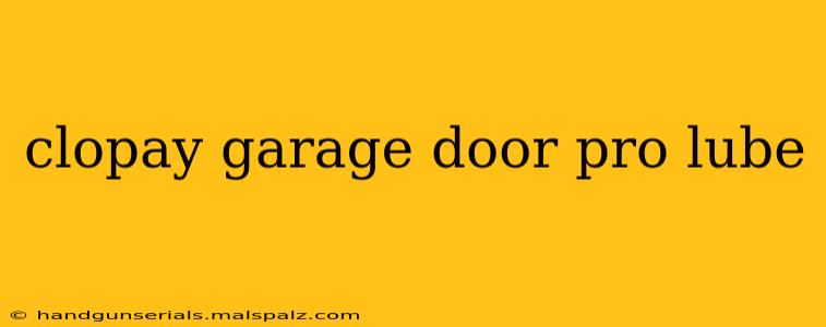 clopay garage door pro lube