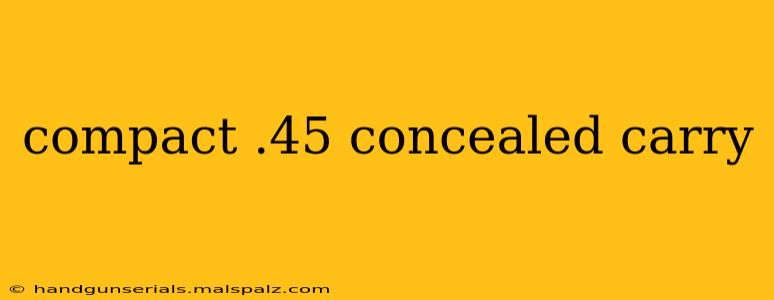 compact .45 concealed carry