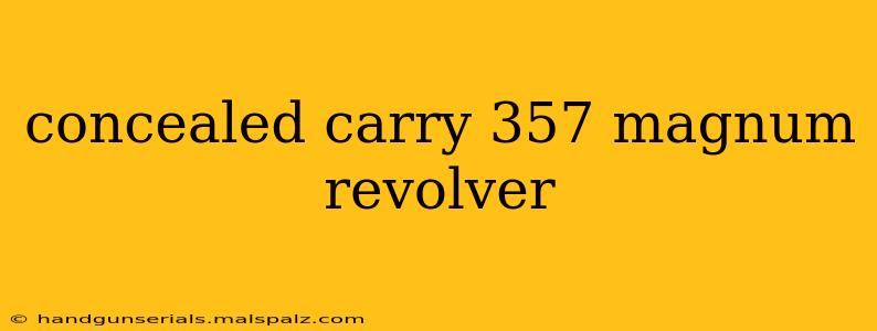 concealed carry 357 magnum revolver