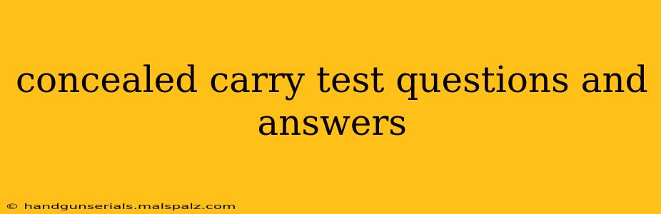 concealed carry test questions and answers