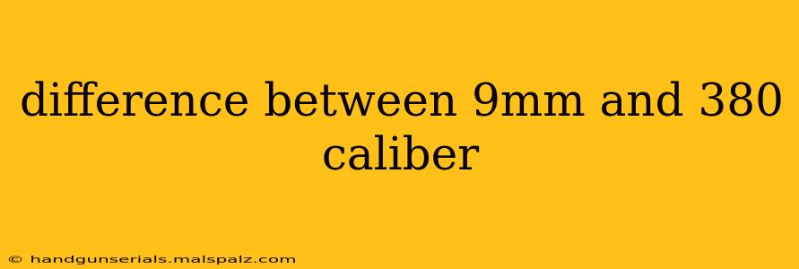 difference between 9mm and 380 caliber