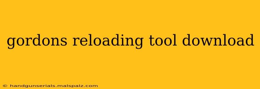 gordons reloading tool download