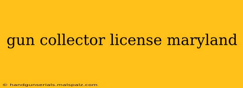 gun collector license maryland