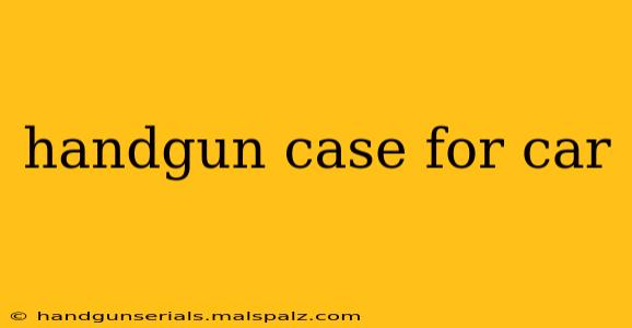 handgun case for car