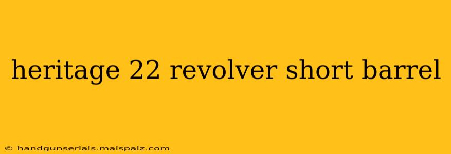 heritage 22 revolver short barrel