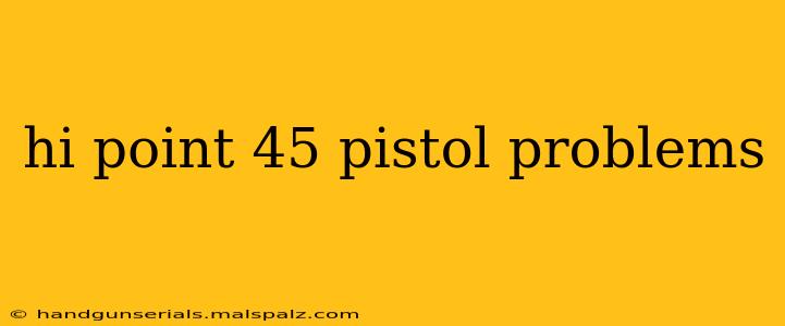 hi point 45 pistol problems