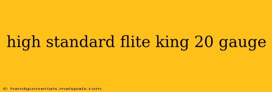 high standard flite king 20 gauge