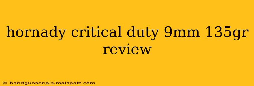 hornady critical duty 9mm 135gr review