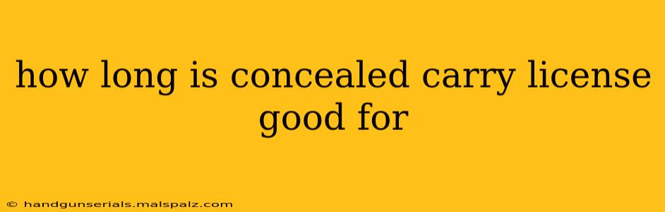 how long is concealed carry license good for