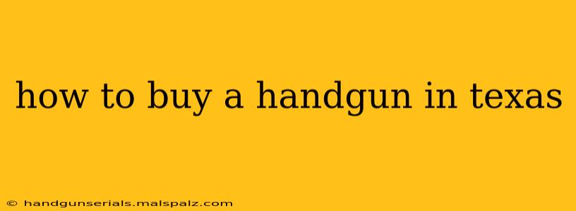 how to buy a handgun in texas