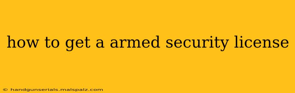 how to get a armed security license