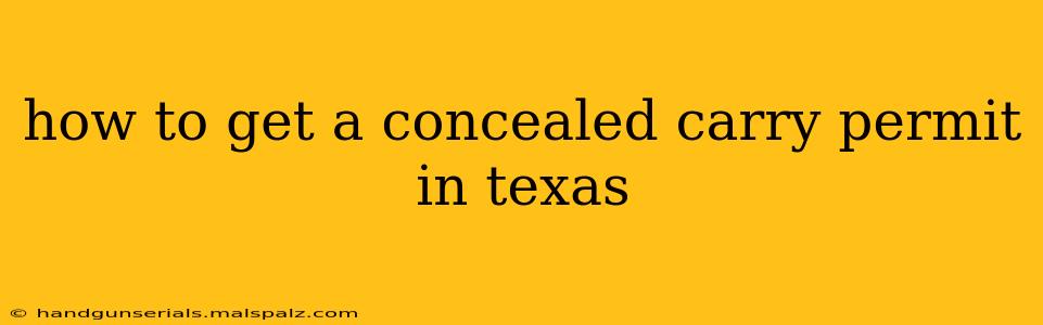 how to get a concealed carry permit in texas