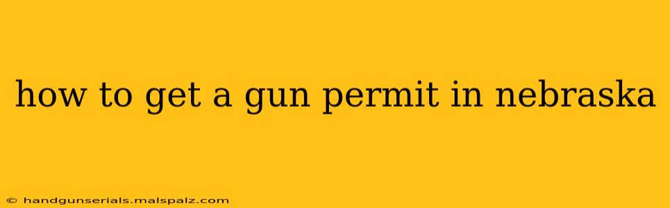 how to get a gun permit in nebraska