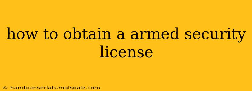 how to obtain a armed security license