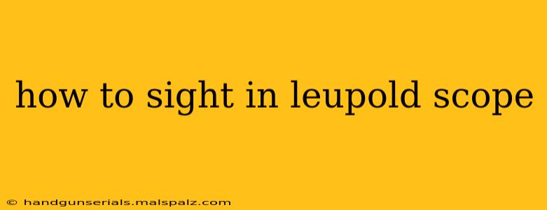 how to sight in leupold scope