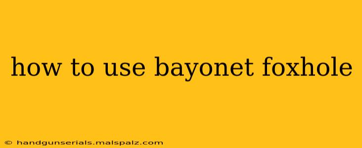 how to use bayonet foxhole