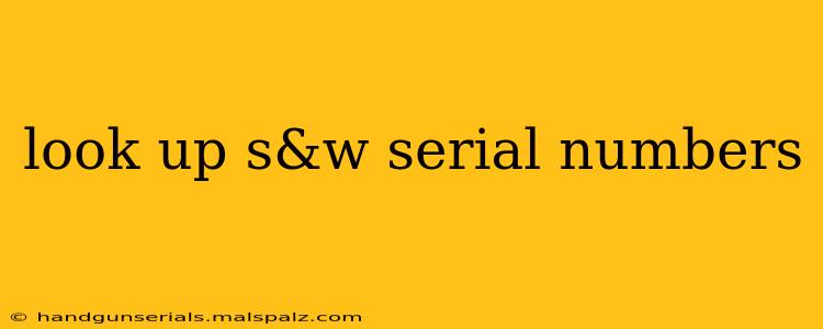 look up s&w serial numbers