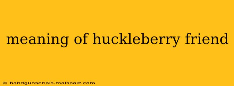 meaning of huckleberry friend