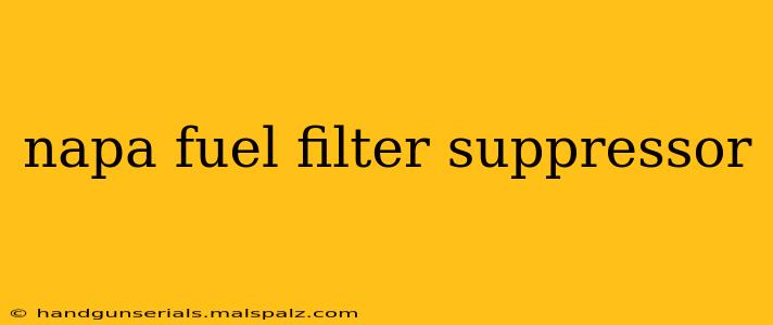 napa fuel filter suppressor