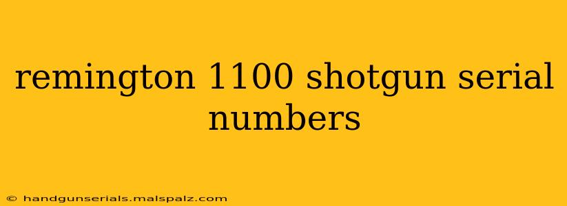 remington 1100 shotgun serial numbers