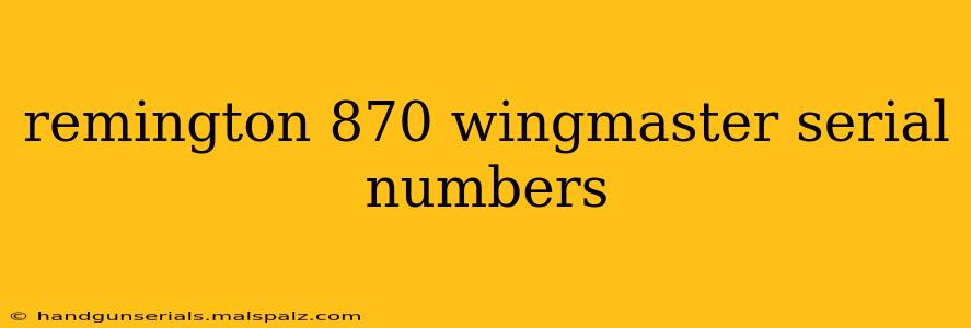 remington 870 wingmaster serial numbers