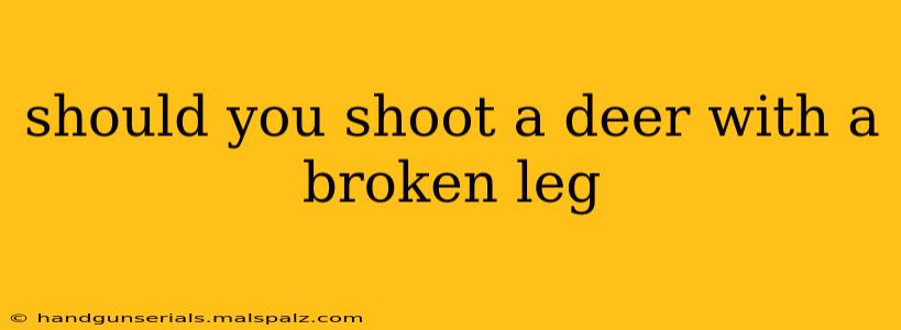 should you shoot a deer with a broken leg