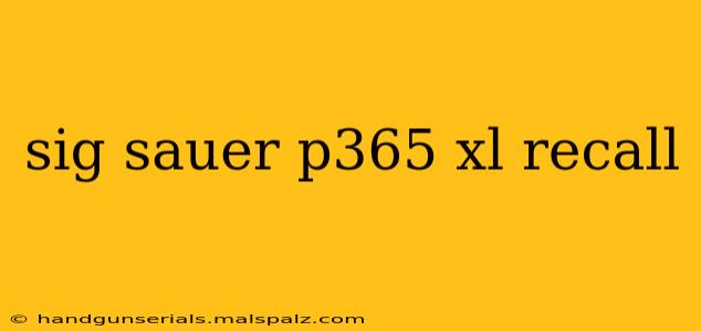 sig sauer p365 xl recall