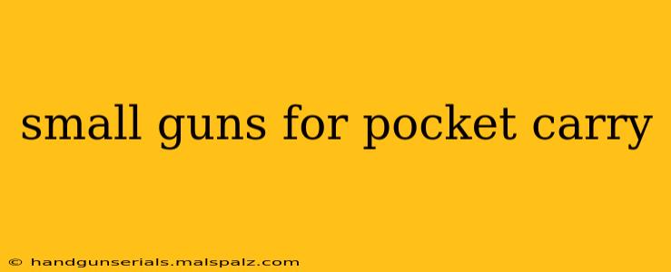 small guns for pocket carry