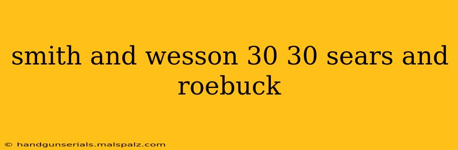 smith and wesson 30 30 sears and roebuck