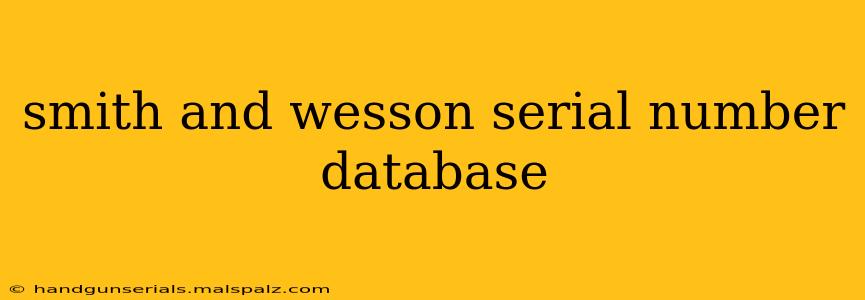 smith and wesson serial number database